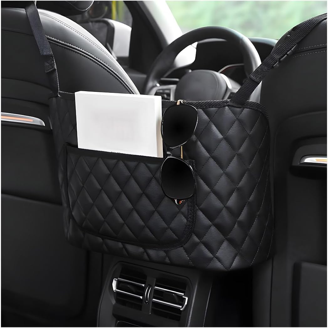 Car Handbag Holder Between Seats, Leather Large Capacity