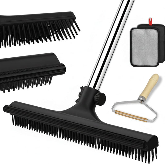 – 3 in 1 Pet Hair Removal Pro Life Carpet Rake with