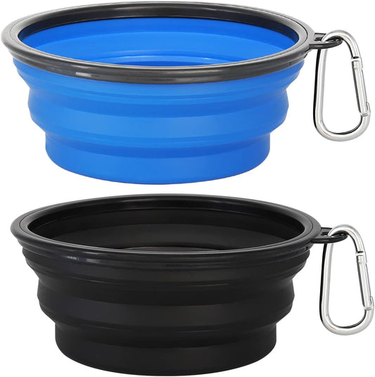 Large Collapsible Dog Bowls 2 Pack, 34oz Foldable Dog