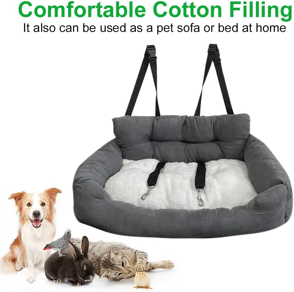 Dog Car Seat, Adjustable Safety Leash Pet Seat with