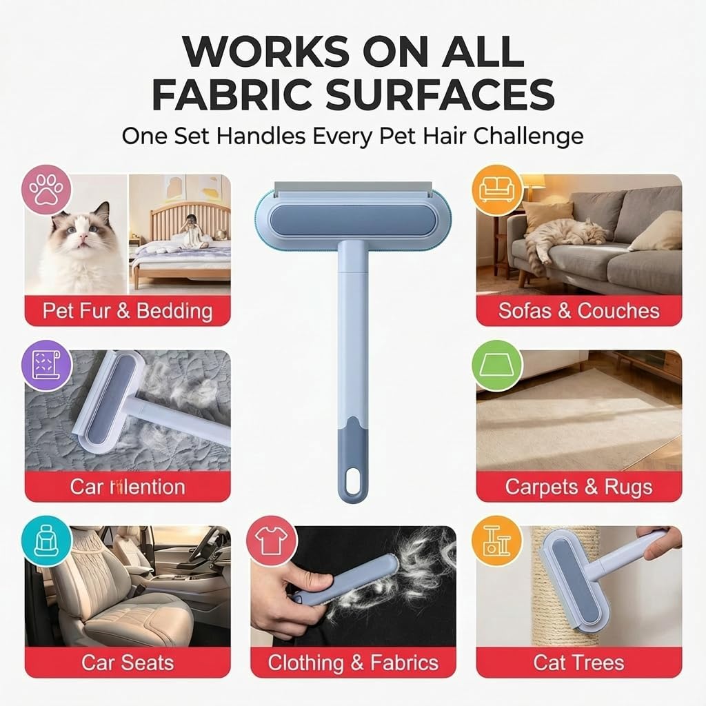 Pet Hair Remover Set, 3-in-1 Pet Hair Remover Brush with