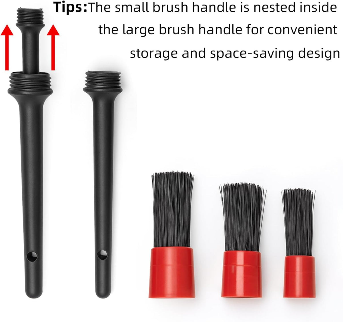 TICARVE 9Pcs Car Interior Detailing Kit - Car Cleaning Brushes, Universal Gel, Microfiber Towel and Storage Bag for Dashboard, Air Vents, Keyboard & Electronics