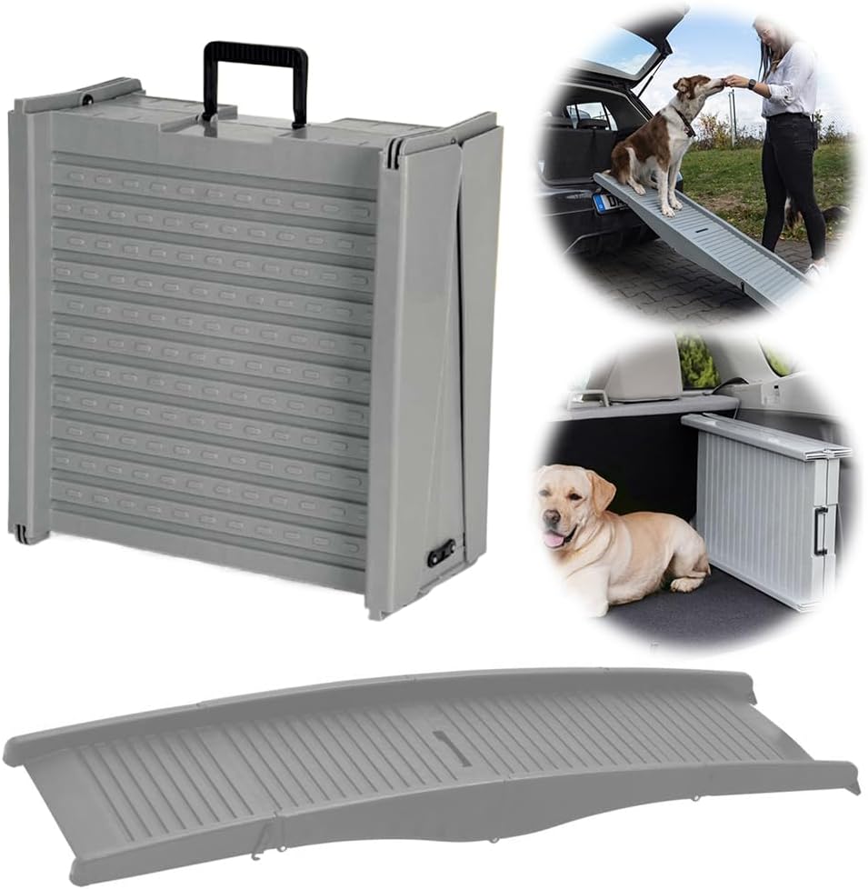 Folding Portable Pet Stair Ramp Rug Surface Foldable Car