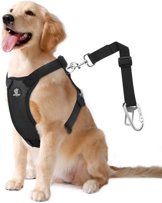 Dog Seat Belt, Safety Vest Dog Car Harness with Adjustable