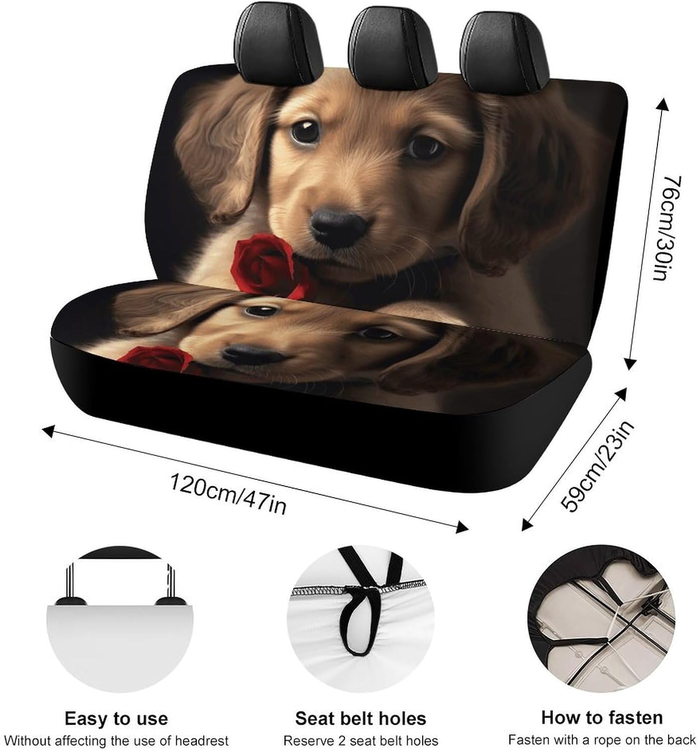 Cute Pet Dog Dog Car Seat Covers Waterproof Truck Back Seat