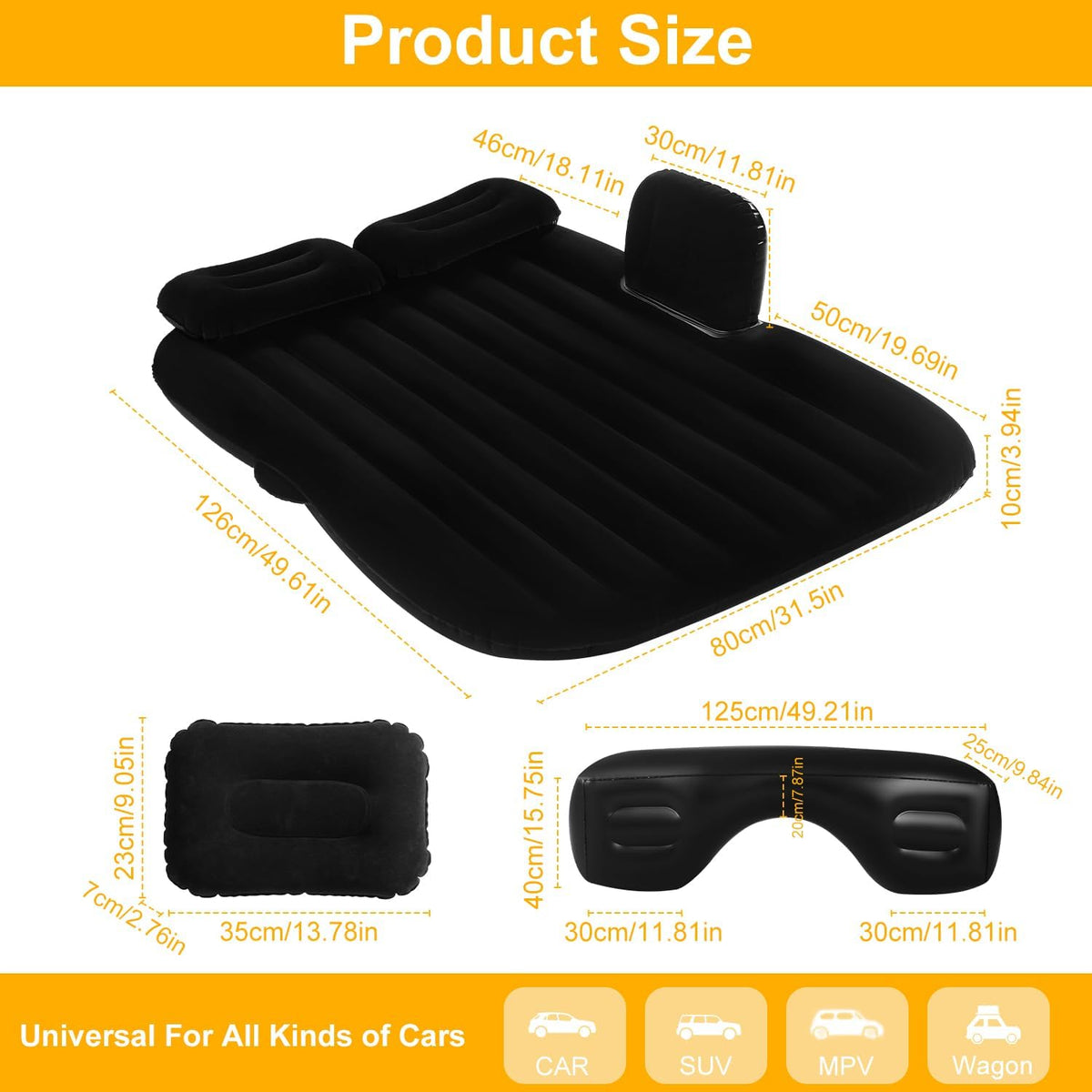 Car Air Mattress Portable Car Bed Back Seat Camping Bed