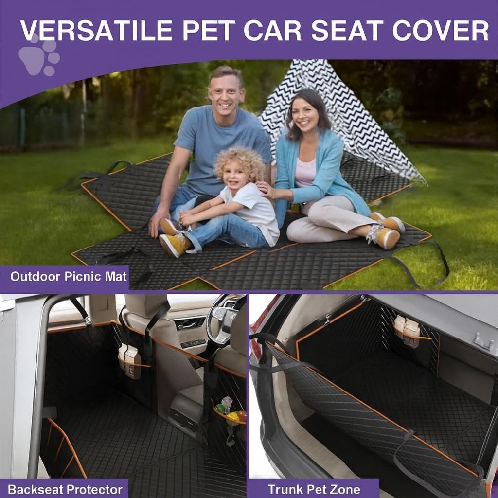 Dog Car Seat Cover with Mesh Window | Waterproof Nonslip