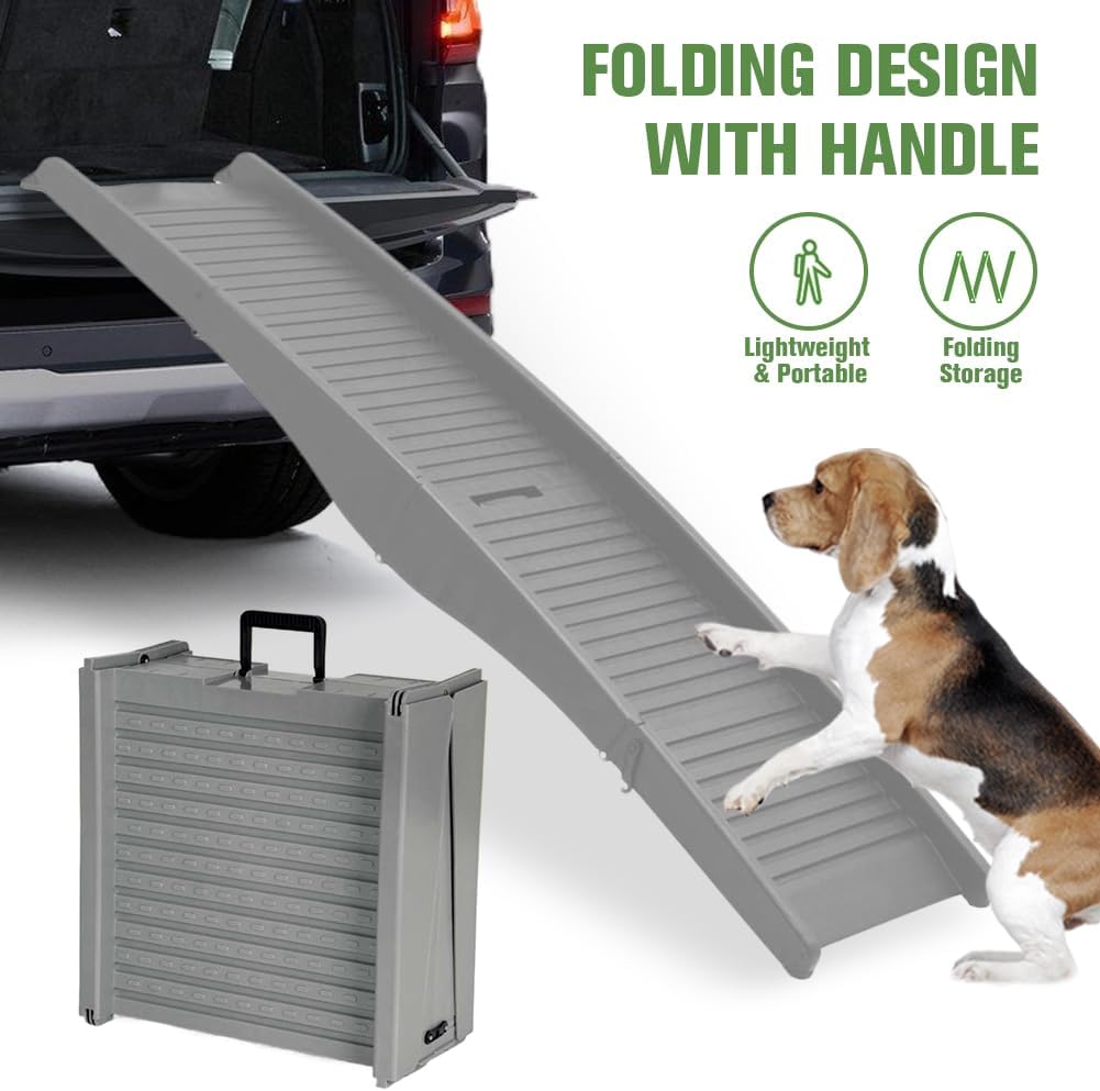 Folding Portable Pet Stair Ramp Rug Surface Foldable Car