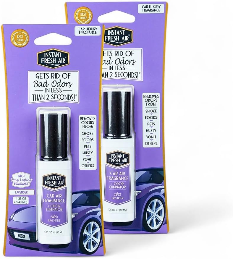 2-Pack: Dual-Action CAR AIR Freshener Lavender - Instantly