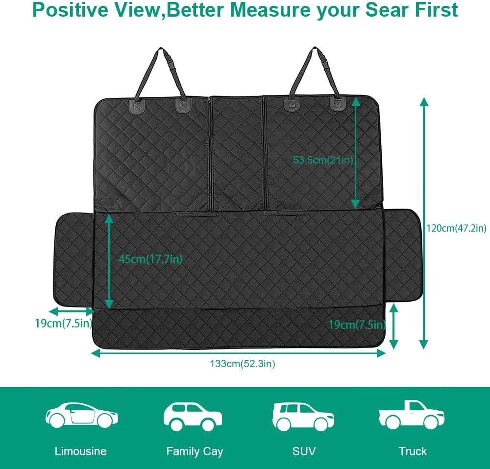 Dog Car Seat Cover for Back Seat Cover,Non Stick Fur Rear