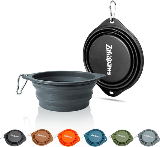 Silicone Dog Travel Bowl, 2 Pack Collapsible Pet Bowl