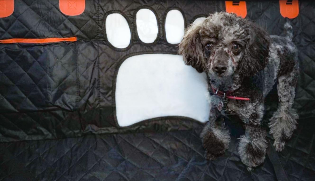 4-in-1 Convertible Dog Car Seat Cover, Waterproof Back Seat