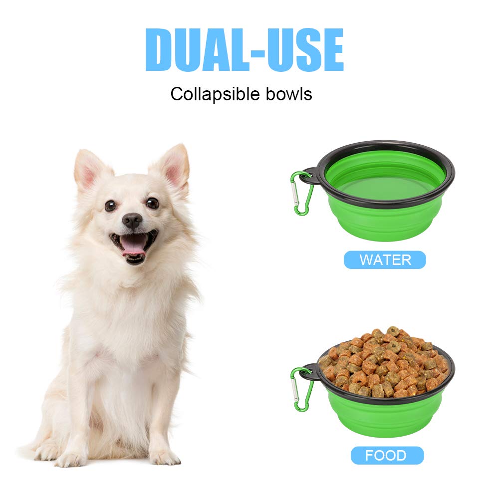 2 Pack Large Size Collapsible Dog Bowl, Food Grade Silicone