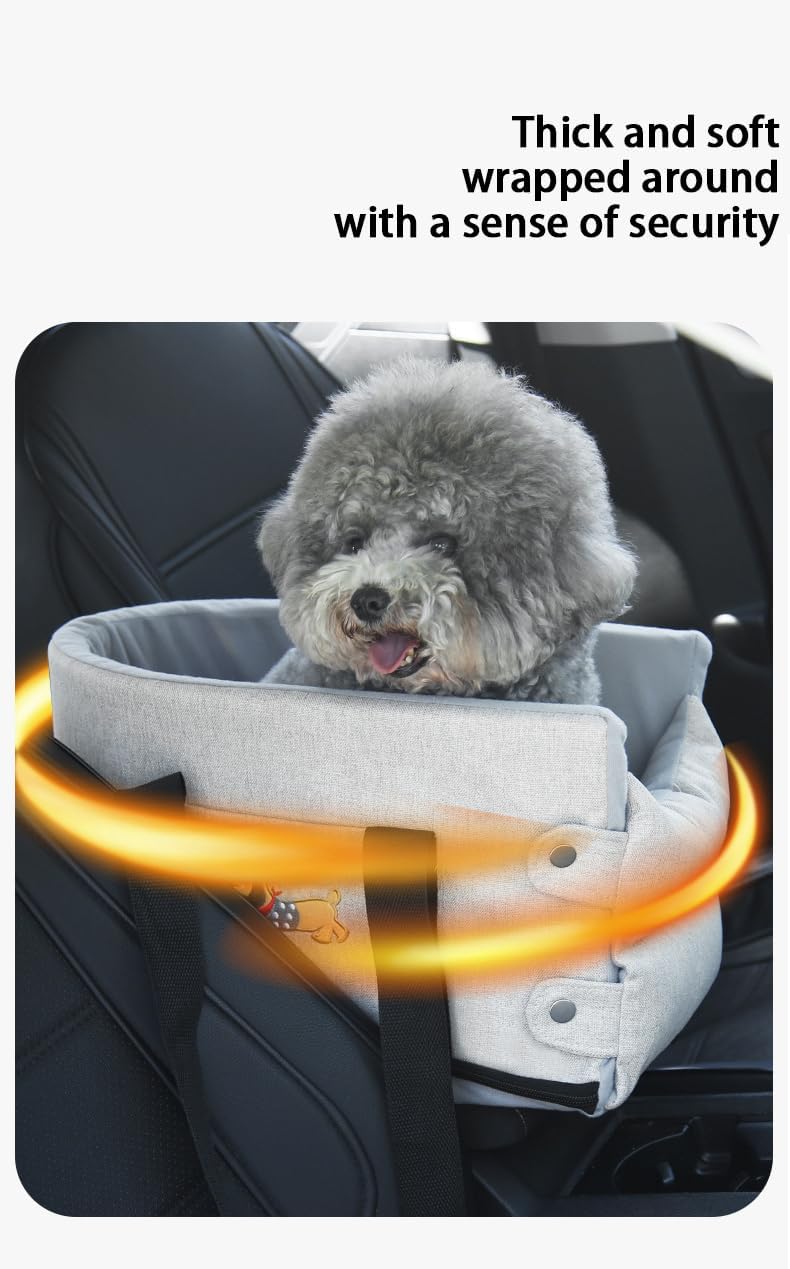 FurryGo Small Dog Car Seat for Travel, Elevated Pet Booster