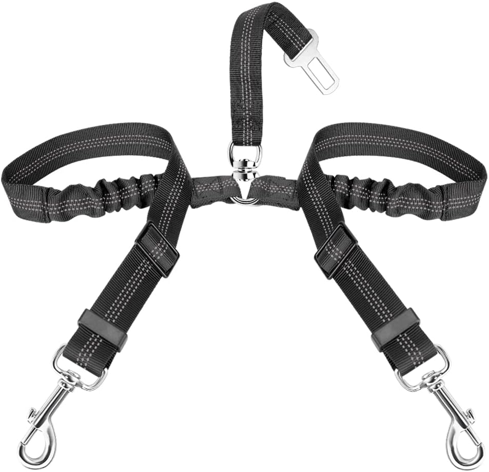 Dog Seat Belt, Double Dog Seatbelt Adjustable Vehicle