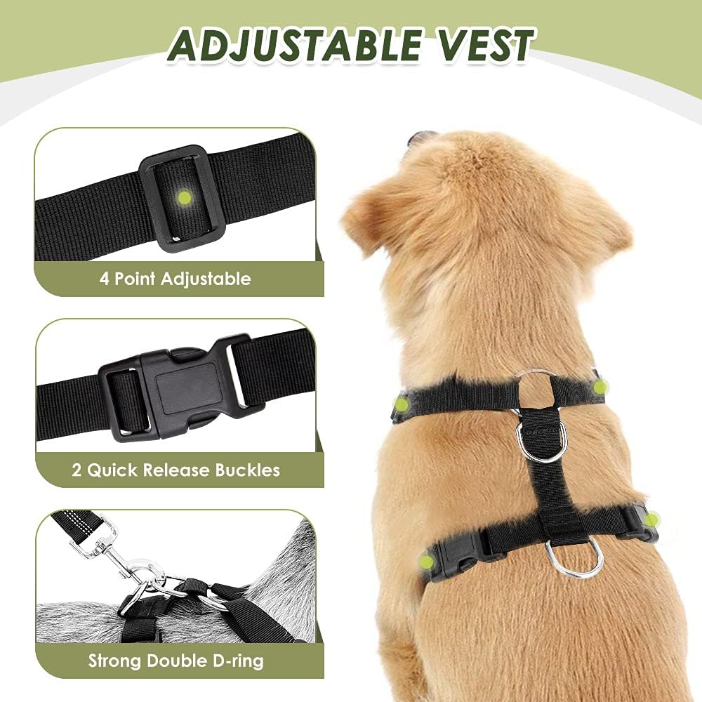 Dog Seat Belt Harness for Car, Dog Car Harness Adjustable
