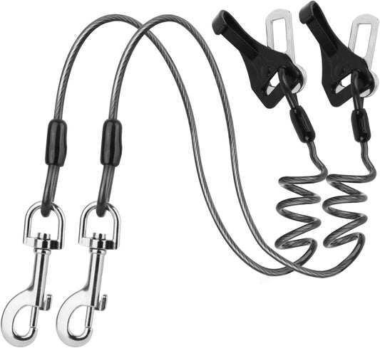 Dog Seat Belt for Car, Chew Proof Dog Leash 2 in 1 Steel