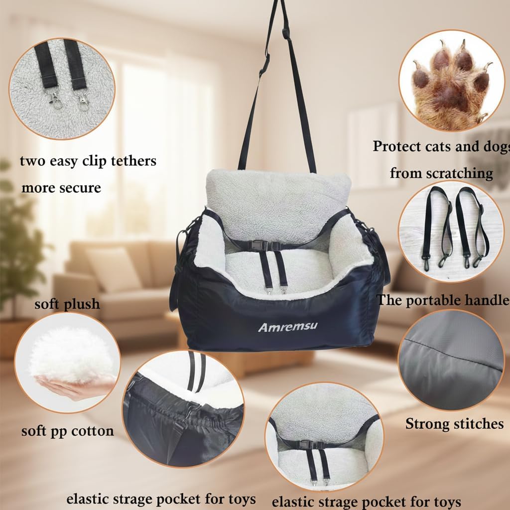 Small Dogs Car Seat,Fully Detachable and Washable Ultra