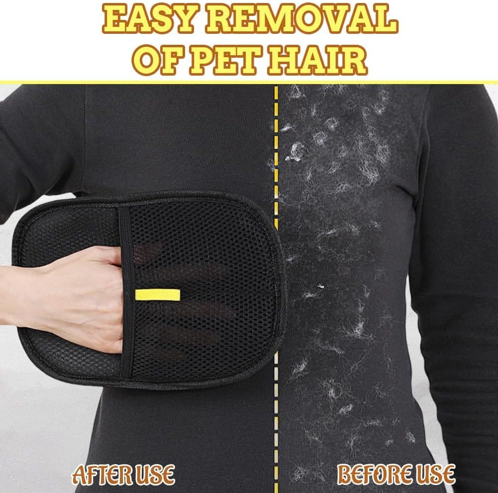 Static Pet Hair Removal Gloves - 4 Pack, Reusable &