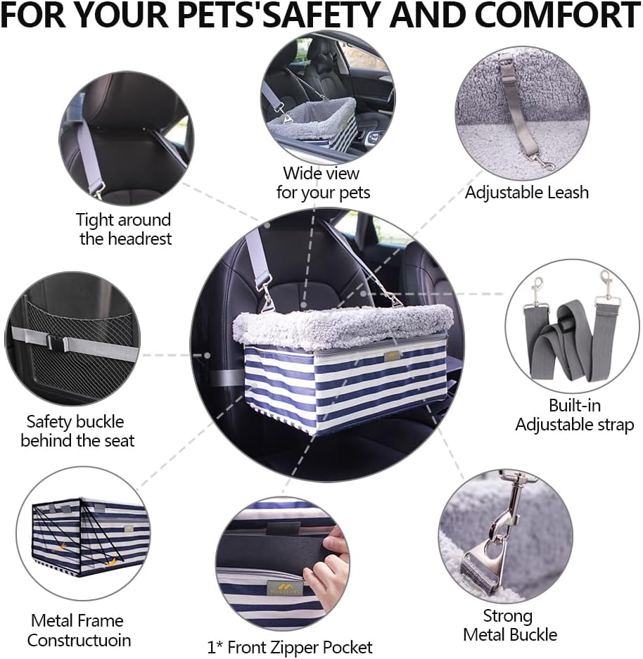 Dog Car Seats for Small Dogs, Upgrade Dog Booster Seat with
