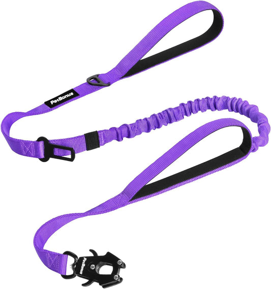 Heavy Duty Tactical Dog Leash, 5 FT Bungee Shock Absorption