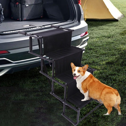 4 Step Dog Stairs for Car, Portable Lightweight Dog Steps