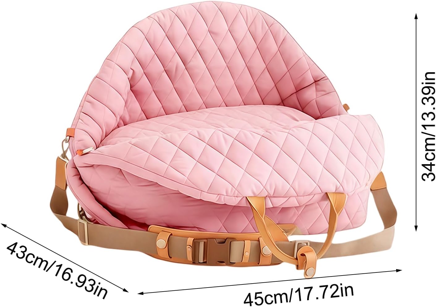 Waterproof Dog Booster Seat Bed, Adjustable Strap Pet Car