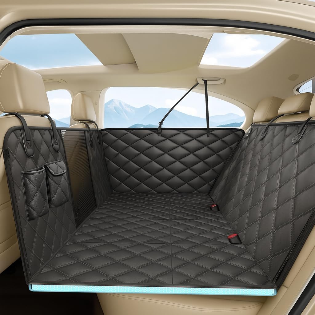 Dog Car Seat Cover for Back Seat, Hard Bottom Back Seat