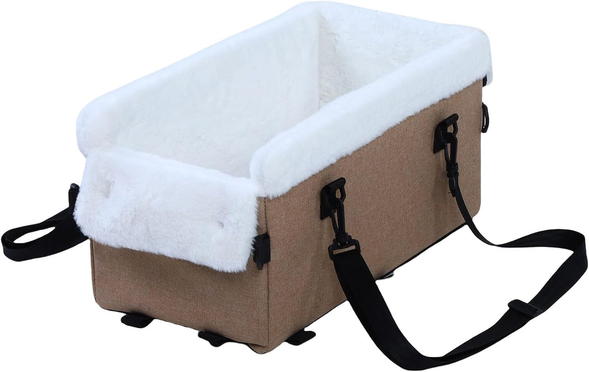 Small Dog Car Seat, Center Console Dog Car Seat with Safety