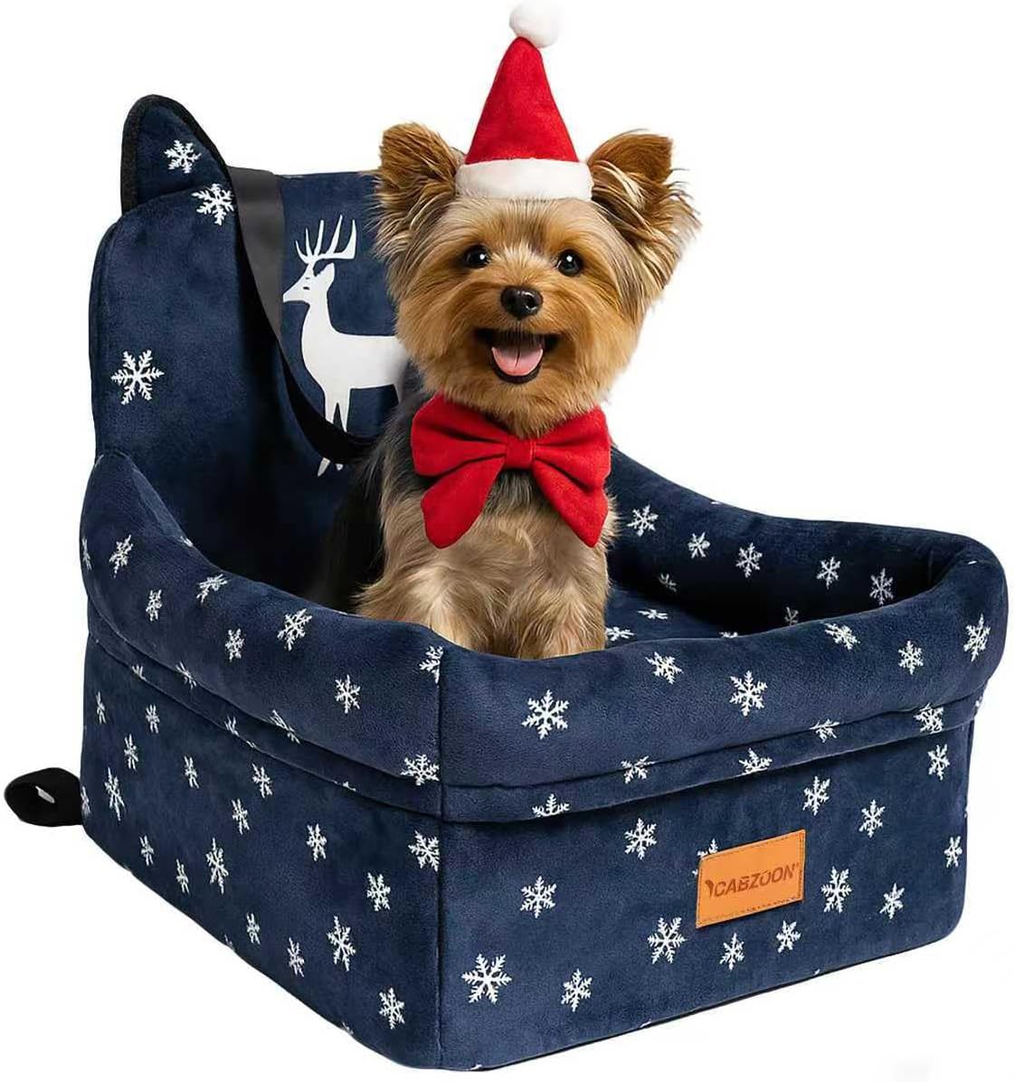 Christmas Dog Car Seat for Small/Medium Dogs Up to