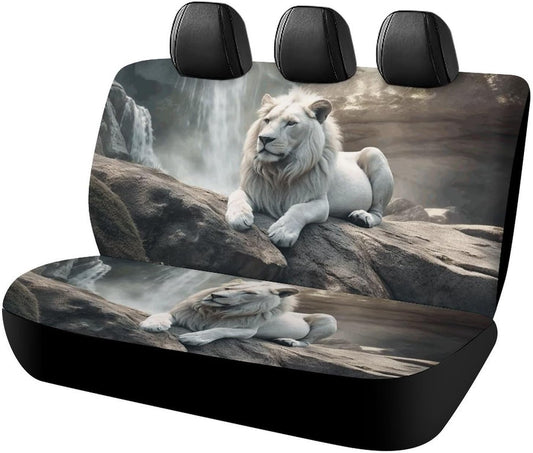 Lion on Rock Dog Car Seat Covers Waterproof Truck Back Seat