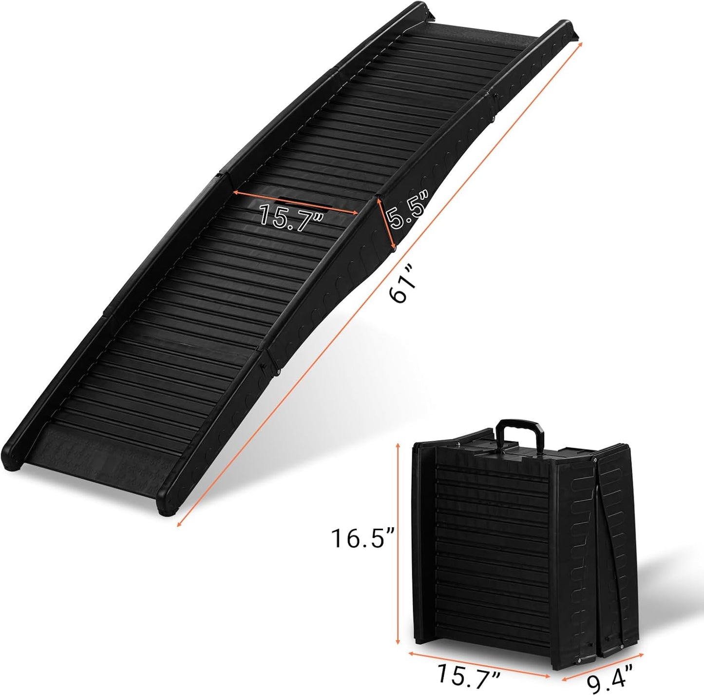 60 inch Folding Dog Ramp for Car, Tri-Fold 60" Long Folding