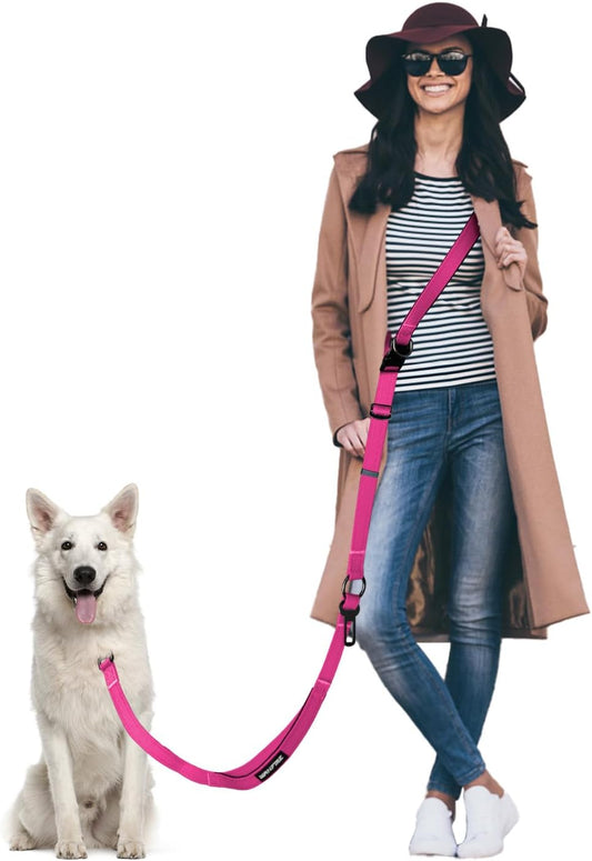 Hands Free Dog Leash & Car Seatbelt, 5.9-9.5ft Crossbody