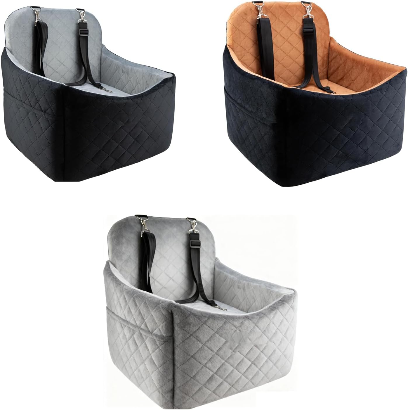 Safe Pet Car Seats Including Storage Pockets and Regulable