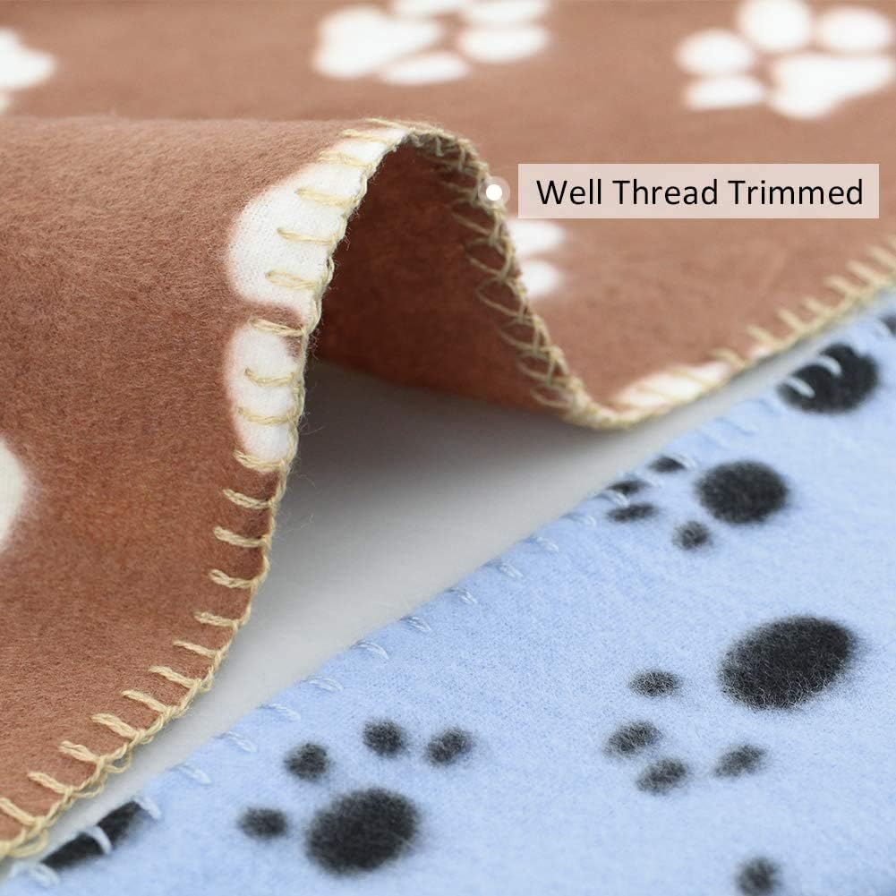 Dog Blankets for Small Dogs, 6 Pack Puppy Blanket Cute Paw