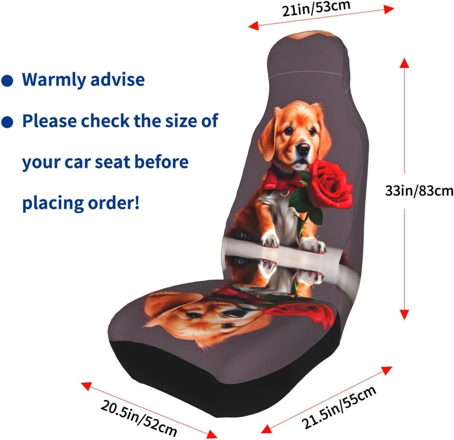 Gentleman-like dog Universal Car Seat Covers 2 Pack - 3D