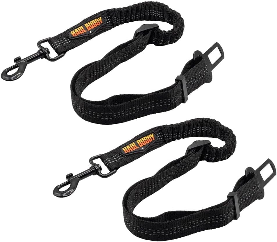 2 Pack Nylon Dog Seat Belt for Car w/Elastic Buffer Design