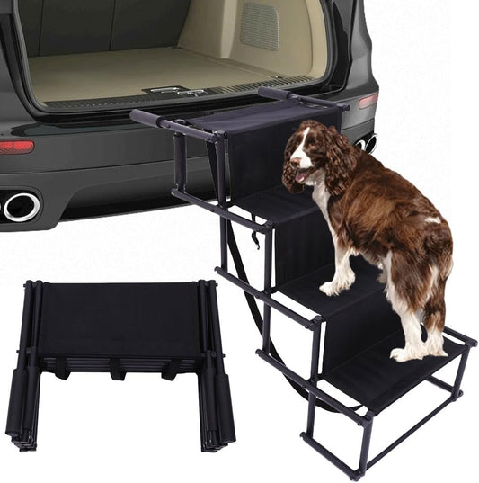 Foldable Dog Steps for Car Truck, 4 Steps Collapsible Dog