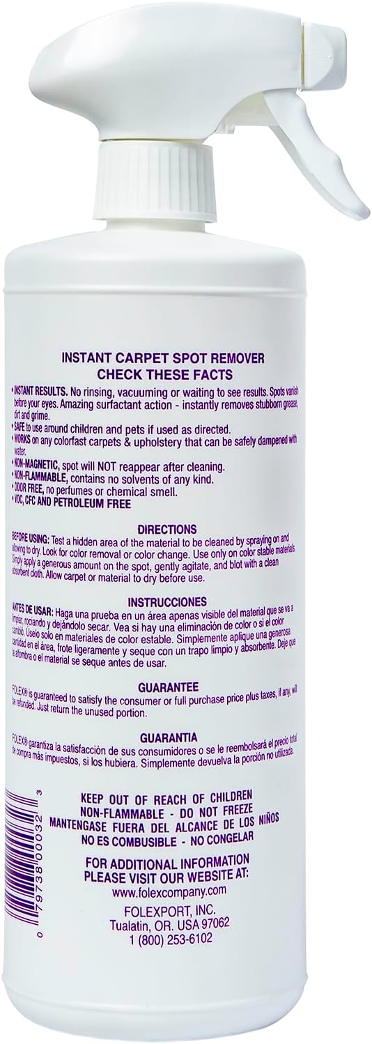 Instant Carpet Spot Remover 32 oz – Powerful Stain Remover