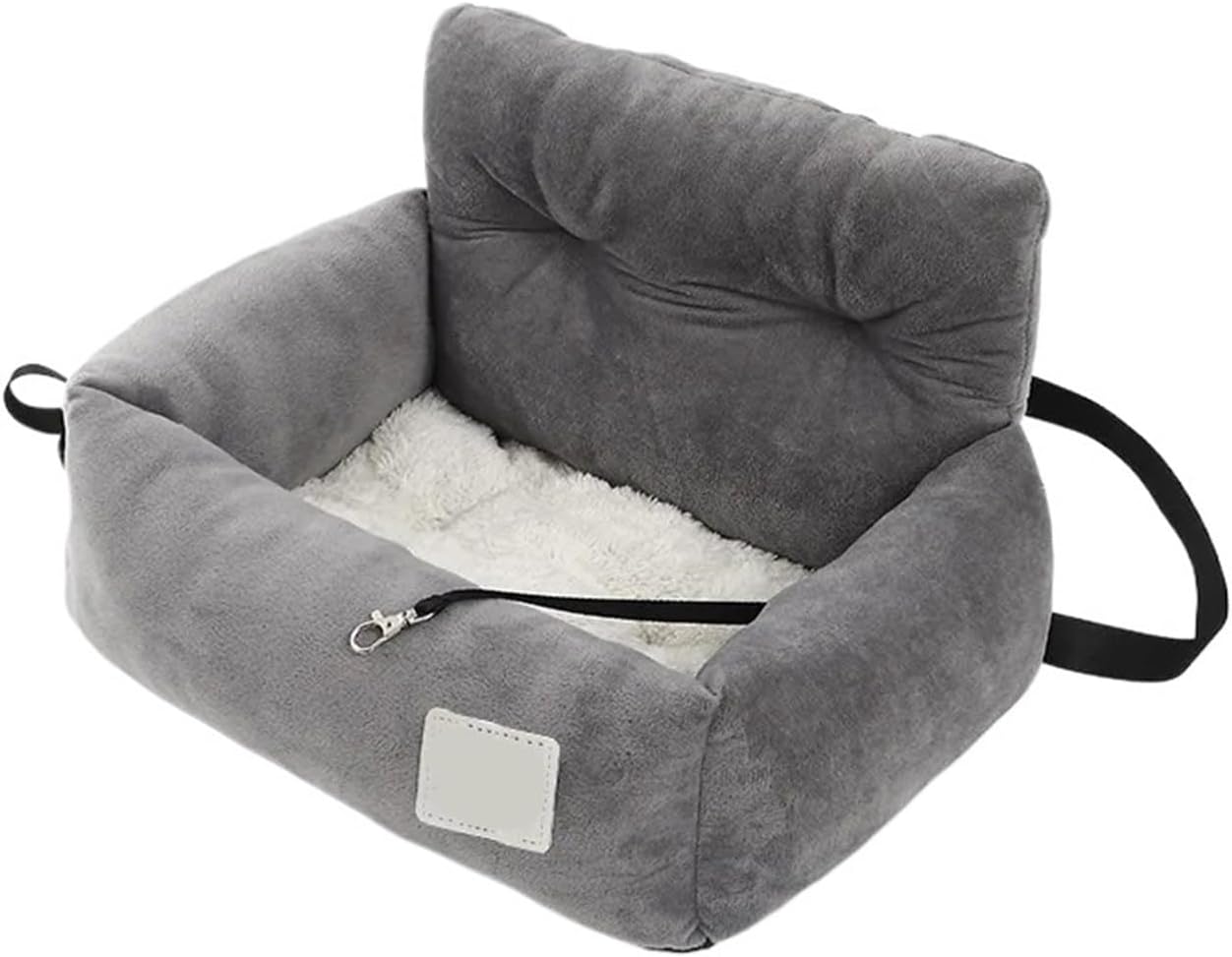 Gray Pet Car Seat for Dogs Cats, Comfortable & Secure