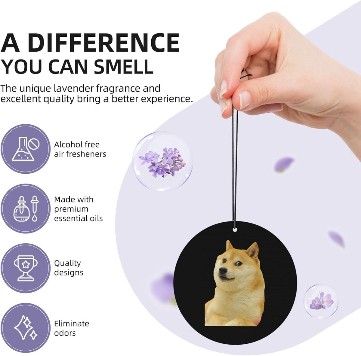 Mr Doge Meme Dog Car Air Freshener Card - Quick Odor