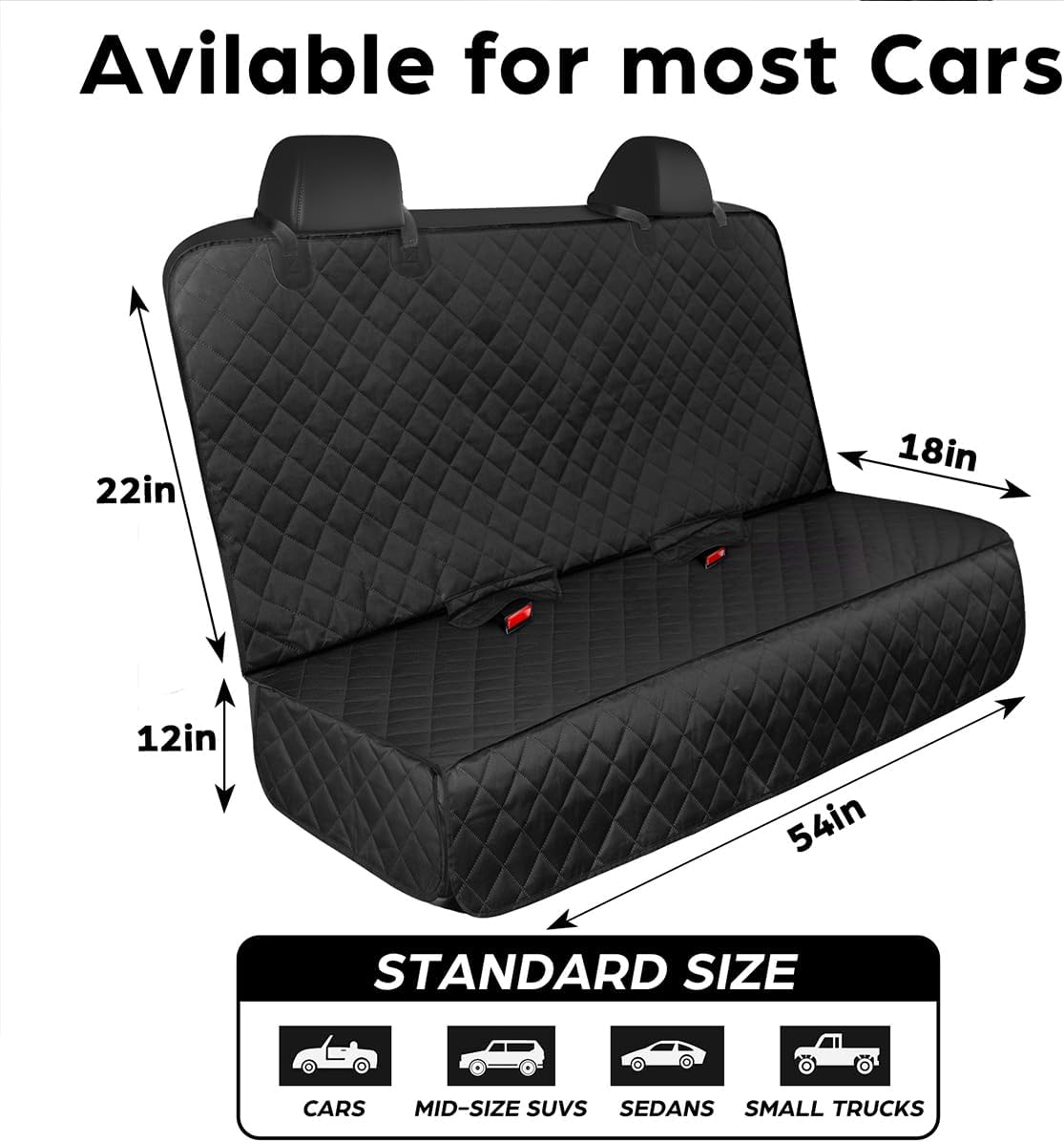 Waterproof Dog Car Seat Cover with Belt for Back Seat