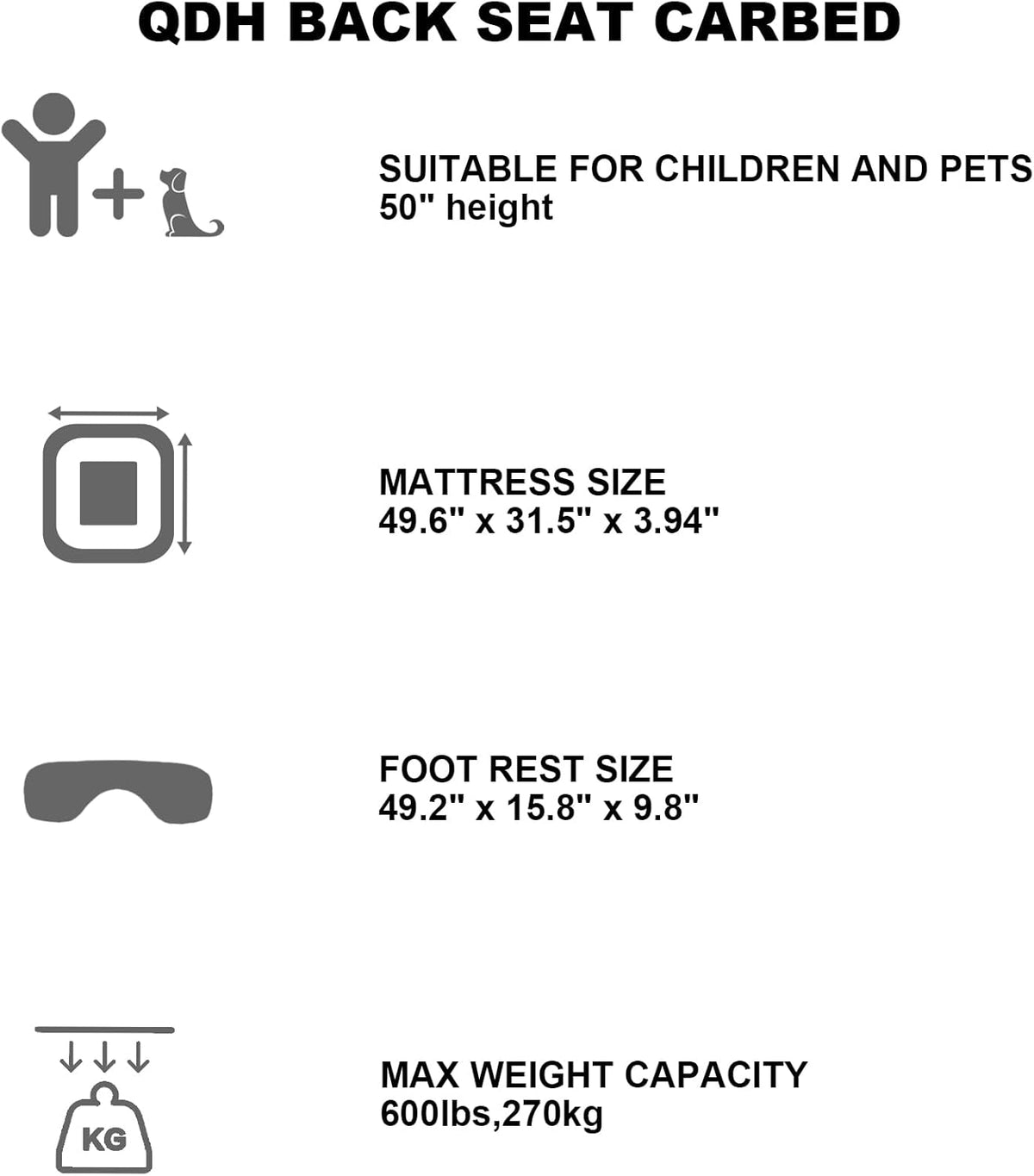 Car Air Mattress Portable Car Bed Back Seat Camping Bed