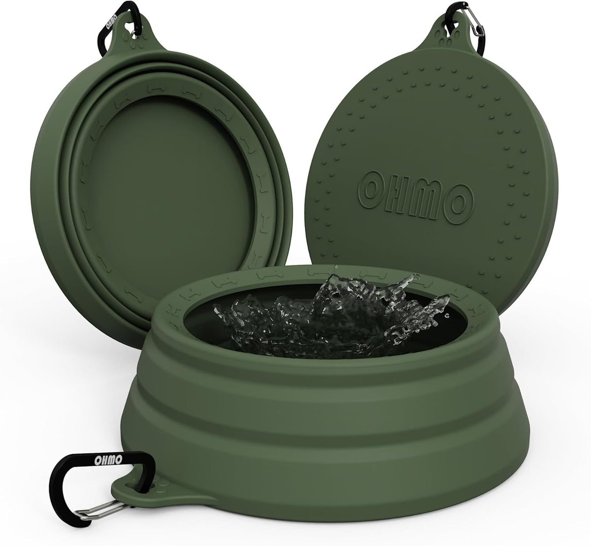 Spill Proof Collapsible Dog Water Bowl Large 34oz for Cars