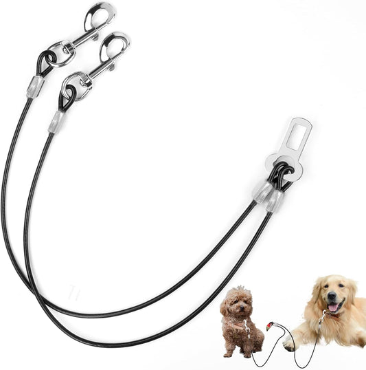 Dog Seat Belt, Double Dog Seatbelt Vehicle Safety Chew