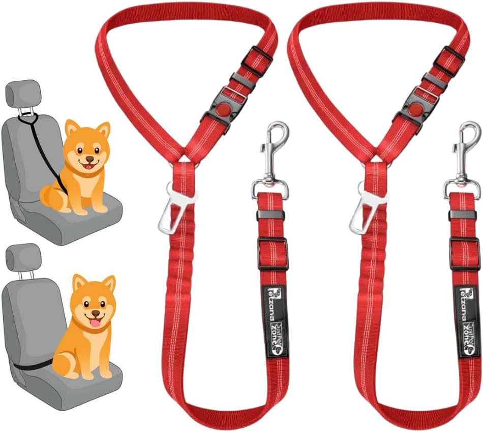 Comfortable Dog Seat Belt Harness for Car - 2-in-1 Leash