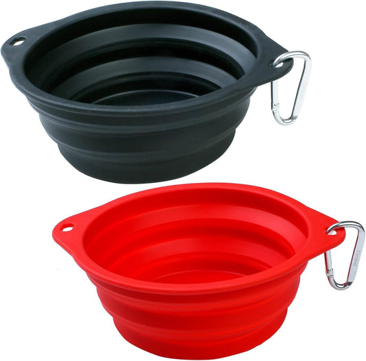 Collapsible Silicone Dog Bowl with Carabiner, 3 Sizes