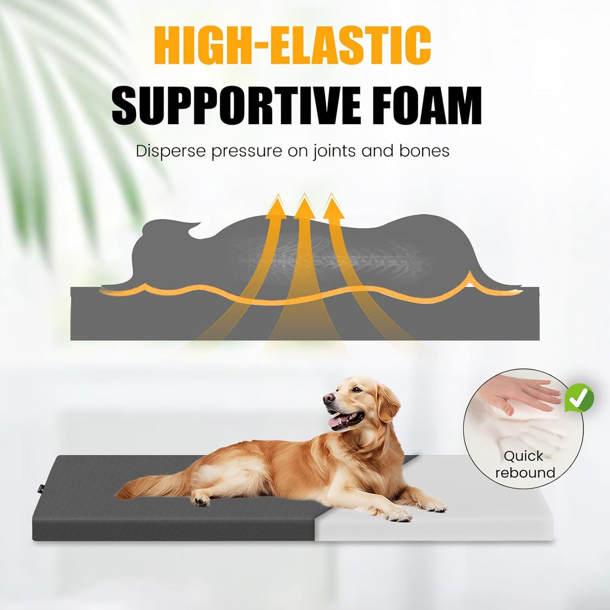 Dog Car Bed for Back Seat Cover, Supportive Foam Pet Mat