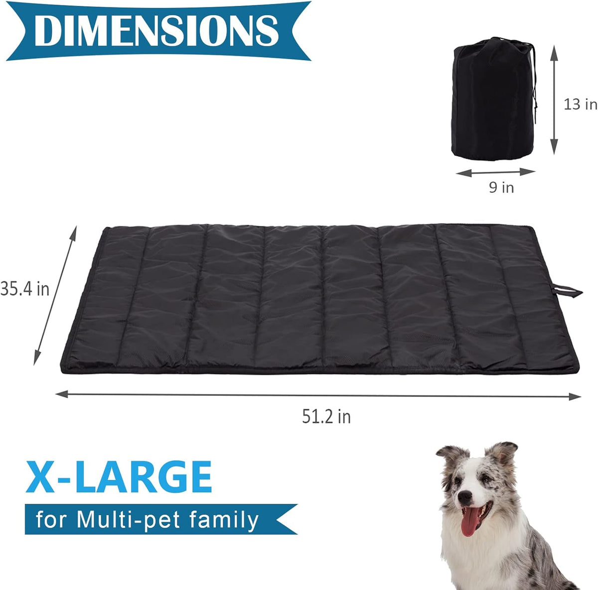 Travel Dog Bed, Outdooor Camping Pet Mat, Portable Place
