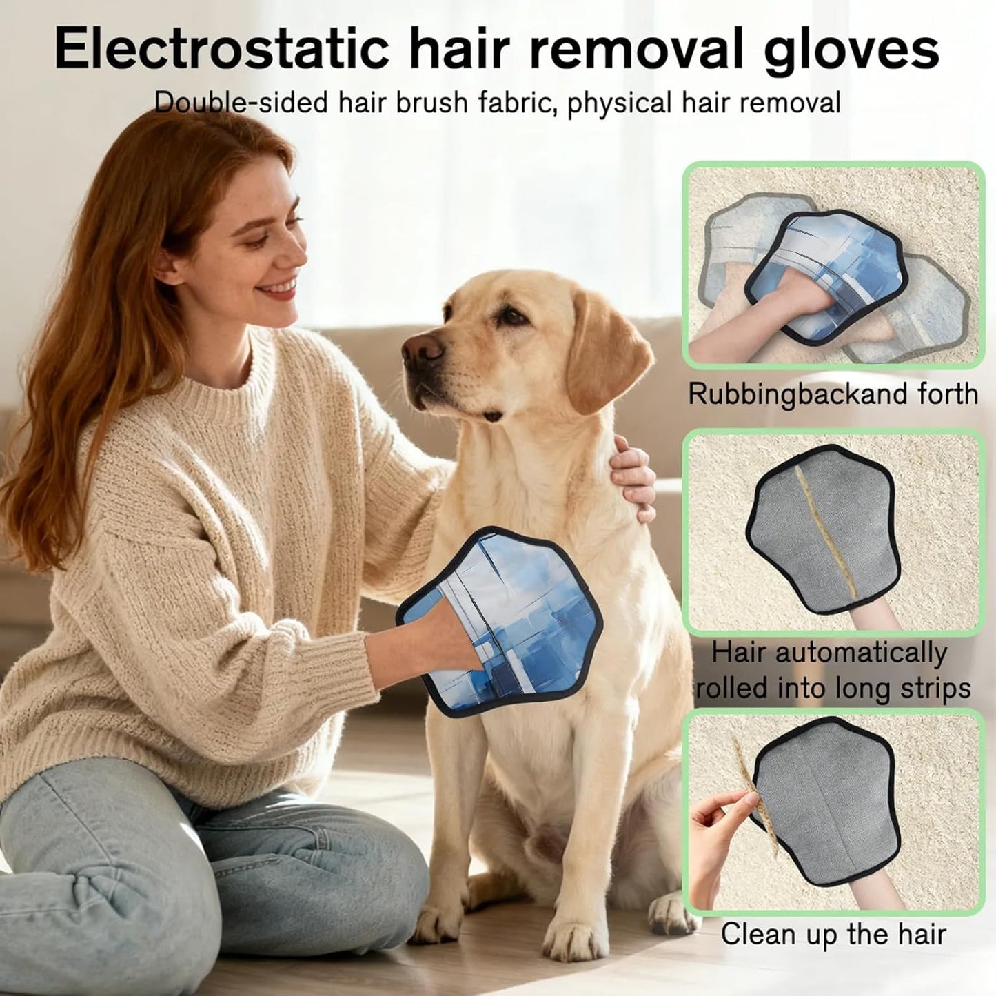 Blue Grey Oil Painting 2Pcs Electrostatic Reusable Pet Hair